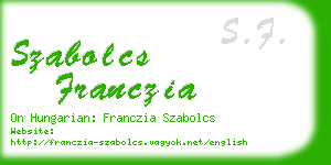 szabolcs franczia business card